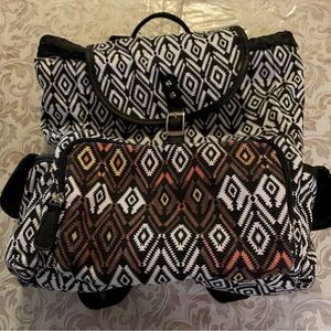 Native Santa Fe Ethnic Backpack Day Pack Side Snap Pockets Front Zip Pocket cute